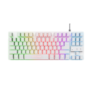 Tastatura Gaming Trust GXT833W Thado, iluminare Rainbow, Cu fir (Alb) imagine