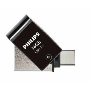 Stick USB Philips 2 in 1 OTG FM16DC152B/00, 16GB, USB Type-C + USB 3.1 (Negru) imagine