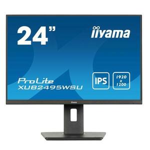 Monitor IPS LED Iiyama 24.1inch XUB2495WSU-B7, 1920 x 1200, HDMI, DisplayPort, Boxe, Pivot, 75 Hz (Negru) imagine