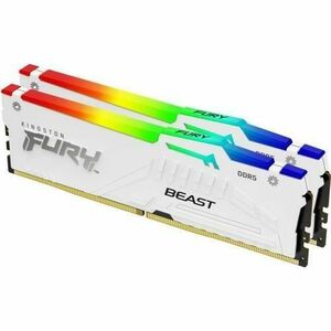 Memorii Kingston Fury Beast RGB White, 64 GB (2x32 GB), DDR5 6000 MHz, CL40 imagine