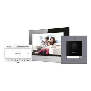 Kit videointerfon Hikvision DS-KIS702Y, pentru 1 familie, monitor 7 inch, Alarma imagine