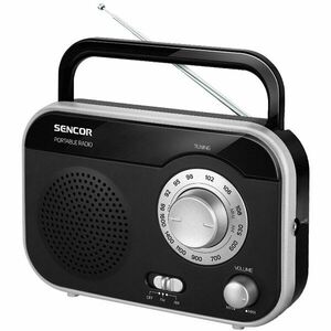 Radio portabil AM/ FM SRD 210BS Sencor, 1 W RMS, difuzor 3 inch, negru/gri imagine