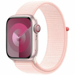 Apple Watch 9, GPS, Cellular, Carcasa Pink Aluminium 41mm, Light Pink Sport Loop imagine