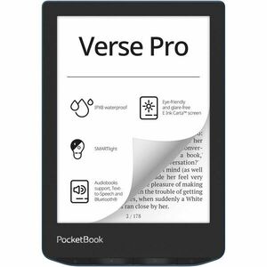 eBook Reader PocketBook Verse Pro PB634, ecran tactil 6.0 E Ink Carta™ 1200, 300dpi, 16GB, SMARTlight, G-sensor, WiFi&Bluetooth, Azure imagine