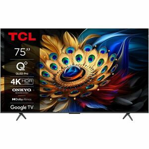 Televizor QLED TCL 75C655, 189 cm, Smart Google TV, 4K Ultra HD, Clasa F imagine