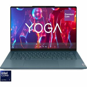 Ultrabook Lenovo 14.5'' Yoga Pro 7 14IMH9, 2.8K OLED 120Hz, Procesor Intel® Core™ Ultra 7 155H (24M Cache, up to 4.80 GHz), 32GB DDR5X, 1TB SSD, GeForce RTX 4050 6GB, No OS, Tidal Teal, 3Yr Onsite Premium Care imagine