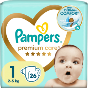 Scutece Pampers Premium Care Marimea 1, Nou Nascut, 2-5 kg, 26 buc imagine