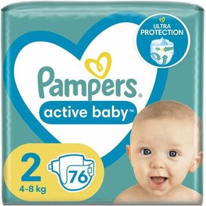 Scutece Pampers Active Baby Jumbo Pack, Marimea 2, Nou Nascut, 4 -8 kg, 76 buc imagine