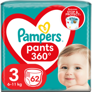 Scutece-chilotel Pampers Pants Jumbo Pack Marimea 3, 6-11 kg, 62 buc imagine