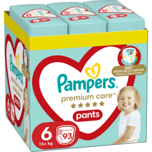 Scutece-chilotel Pampers Premium Care Pants XXL Box Marimea 6, 15 kg+, 93 buc imagine