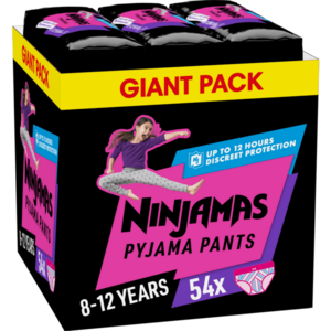 Scutece-chilotel pentru noapte Ninjamas pentru fetite, 8-12 ani, 27-43 kg, 54 buc imagine