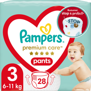 Scutece-chilotel Pampers Premium Care Pants Carry Pack Marimea 3, 6-11 kg, 28 buc imagine