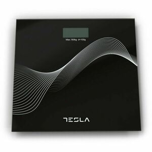 Cantar corporal Tesla BS102B, 180kg, baterii 2xAAA30x30cm, Negru imagine