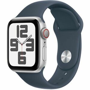 Apple Watch SE (2023), GPS, Cellular, Carcasa Silver Aluminium 40mm, Storm Blue Sport Band - M/L imagine