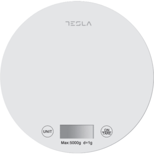 Cantar de bucatarie Tesla KS200W, 5kg, ecran LCD, Functie Tara, Sticla, Alb imagine