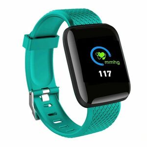 Resigilat Ceas Smartwatch Techstar® D13 Verde, Ecran LCD 1.3inch, Bluetooth 4.0, Compatibil Android & iOS, Unisex, Rezistent la Apa imagine