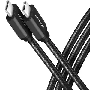 Cablu Axagon BUCM3-CM15AB USB-C la USB-C 3.2 Gen1 1.5m 3A Impletit Black imagine