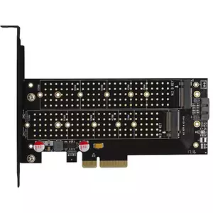Adaptor Axagon PCEM2-D PCI-E 3.0 4x - DUAL M.2 SSD (NVMe + SATA) Voltaj Dual SSD pana la 110 mm imagine