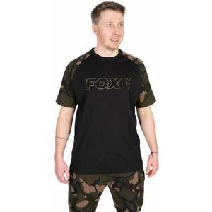 Fox Fishing Tricou Black/Camo Outline T-Shirt - 2XL imagine
