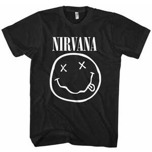 Nirvana Tricou White Smiley Unisex Black S imagine