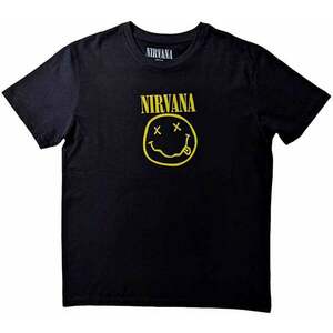 Nirvana Tricou Yellow Smiley Flower Sniffin' Black M imagine