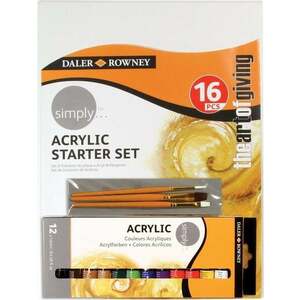 Daler Rowney Simply Acrylic Paint Set de vopsele acrilice 12 x 12 ml imagine