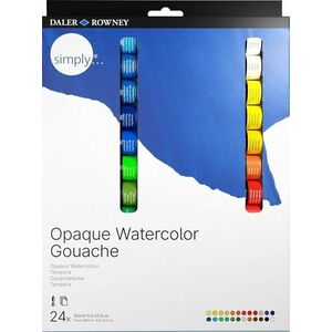 Daler Rowney Simply Opaque Watercolour Paint Set de vopsele acuarela 24 x 12 ml imagine