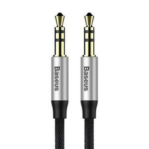 Cablu Audio Baseus Yiven CAM30-BS1, Jack 3.5mm - Jack 3.5mm, 1 m (Negru/Argintiu) imagine