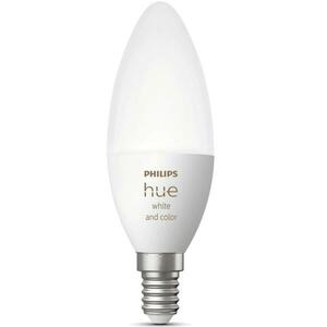 Bec LED RGB inteligent Philips Hue B39, Bluetooth, Zigbee, E14, 5.3W (25W), 470 lm, lumina alba si color imagine