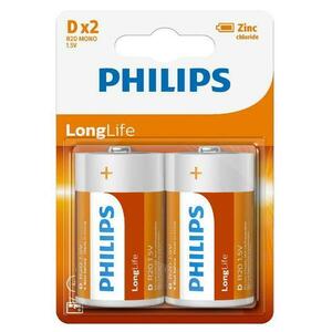 Baterii Philips LongLife D 2-blister imagine