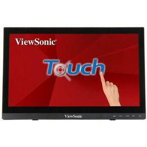 Monitor TN TFT LCD ViewSonic 15.6inch TD1630-3, HD (1366 x 768), VGA, HDMI, Boxe, Touchscreen (Negru) imagine