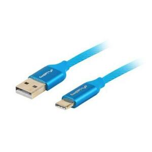 Cablu de conectare cu incarcare rapida, Lanberg , USB C (tata)->USB A(tata) 3.0, 0.5m, Albastru imagine