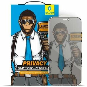 Folie de protectie Ecran Privacy Mr. Monkey Glass pentru Apple iPhone 13 Pro Max, Sticla securizata, Full Glue, 5D imagine