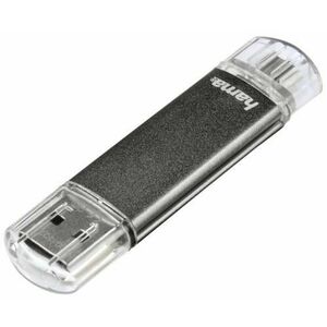 Stick USB Hama Laeta Twin 114872, 128 GB, USB 2.0/microUSB (Gri) imagine