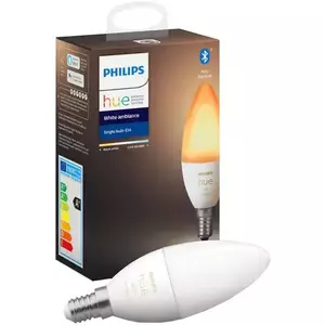 Bec LED inteligent Philips Hue, Bluetooth/Wireless, E14, 5.2W (40W), 470 lm, A+, temperatura lumina ambianta alba imagine