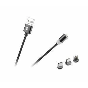 Cablu USB magnetic 3 in 1 Rebel 100 cm negru, USB-C imagine