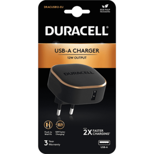 Incarcator Duracell, 12W, 1 x USB-A, 5V @ 2.4A, Negru imagine