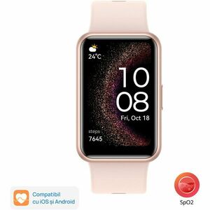 Ceas smartwatch Huawei Watch FIT SE, Silicone Strap, Nebula Pink imagine
