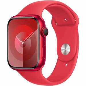 Apple Watch 9, GPS, Carcasa RED Aluminium 45mm, RED Sport Band - M/L imagine