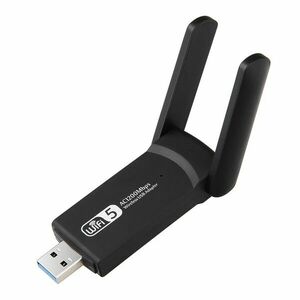 Adaptor Wireless Techstar® AC 1300 Dual-Band, 1200Mbps, USB 3.0, 2.4G/5G, Long Range, 2 Antene, Negru imagine