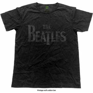 The Beatles Tricou Logo Vintage Black S imagine
