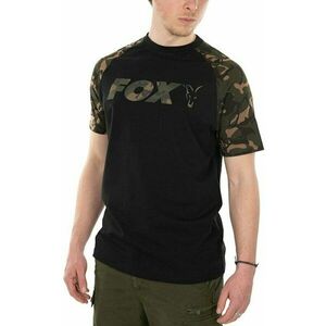 Fox Fishing Tricou Raglan T-Shirt Black/Camo XL imagine