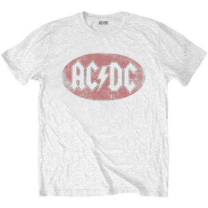 AC/DC Tricou Oval Logo Vintage White S imagine