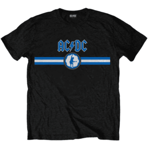 AC/DC Tricou Blue Logo & Stripe Black S imagine