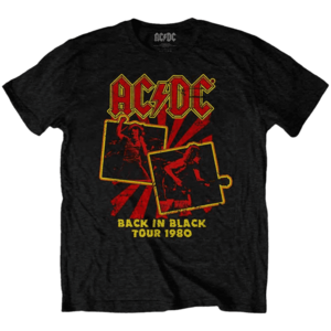 AC/DC Tricou Back in Black Tour 1980 Black M imagine