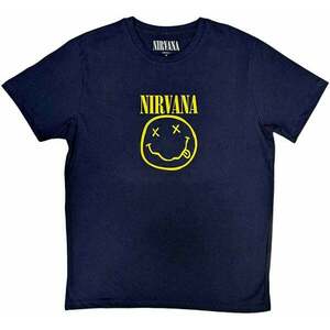 Nirvana Tricou Yellow Smiley Navy S imagine
