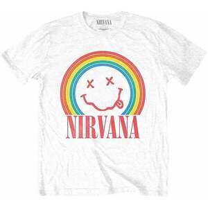Nirvana Tricou Smiley Rainbow White M imagine