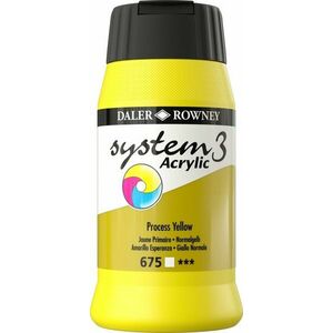 Daler Rowney System3 Acrylic Paint Vopsea acrilică Process Yellow 500 ml 1 buc imagine