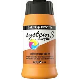 Daler Rowney System3 Vopsea acrilică Cadmium Orange Light Hue 500 ml 1 buc imagine