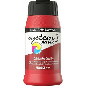 Daler Rowney System3 Acrylic Paint Vopsea acrilică Cadmium Red Deep Hue 500 ml 1 buc imagine